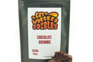 Get Wrecked Edibles – Chocolate Brownie 50mg THC (Sativa)