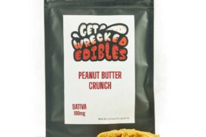 Get Wrecked Edibles – Peanut Butter Crunch Cookie 100mg THC (Sativa)