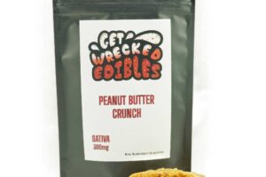 Get Wrecked Edibles – Peanut Butter Crunch Cookie 300mg THC (Sativa)