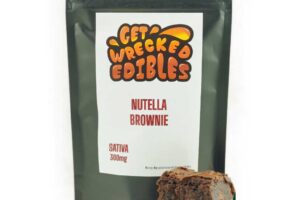 Get Wrecked Edibles – Nutella Brownie 300mg THC (Sativa)