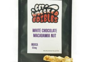 Get Wrecked Edibles – White Chocolate Macadamia Nut Cookie 50mg THC (Indica)