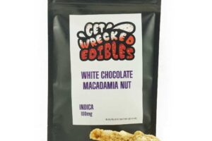 Get Wrecked Edibles – White Chocolate Macadamia Nut Cookie 100mg THC (Indica)