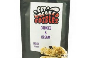 Get Wrecked Edibles – Cookies and Cream Cookie 100mg THC (Indica)
