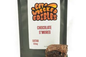 Get Wrecked Edibles – Chocolate S’mores Brownie 50mg THC (Sativa)