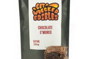 Get Wrecked Edibles – Chocolate S’mores Brownie 300mg THC (Sativa)