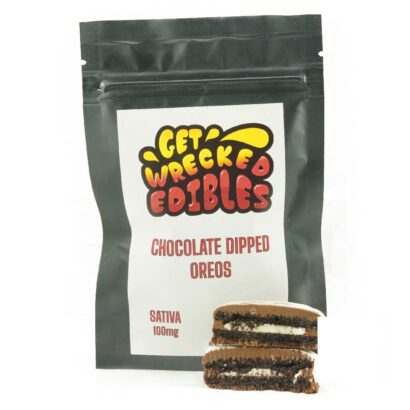 Get Wrecked Edibles – Chocolate Dipped Oreo Cookies 100mg THC (Sativa)