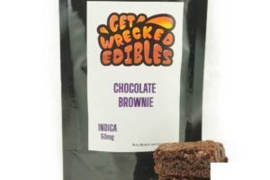 Get Wrecked Edibles – Chocolate Brownie 50mg THC (Indica)