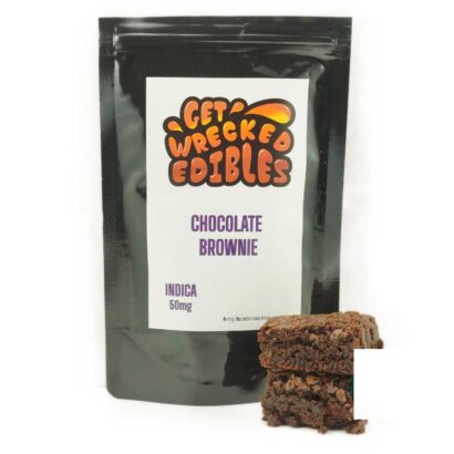 Get Wrecked Edibles – Chocolate Brownie 50mg THC (Indica)