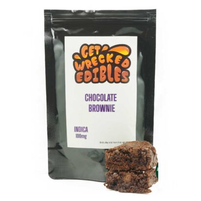 Get Wrecked Edibles – Chocolate Brownie 100mg THC (Indica)