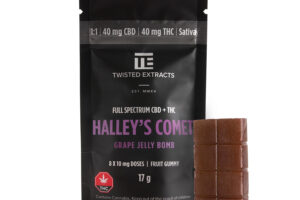 Twisted Extracts Halleys Comet Grape 40mg THC 40mg CBD Sativa
