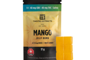 Twisted Extracts Mango Jelly Bombs 1:1 40 THC 40mg CBD Sativa