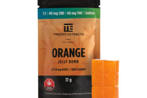 Twisted Extracts Orange Jelly Bombs 1:1 40mg THC 40mg CBD Sativa
