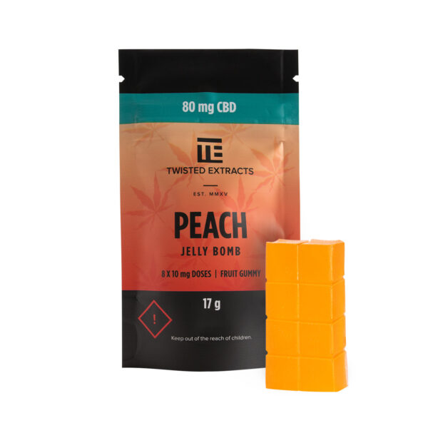 Twisted Extracts Peach Jelly Bombs 80mg CBD