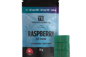 Twisted Extracts Blue Raspberry Zzz Bomb 1:1 40mg THC 40mg CBD Indica